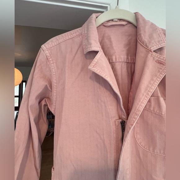 Alex Mill Herringbone Standard Blush Pink Jumpsuit XS - Picture 7 of 9